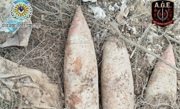 Encontraron proyectiles en un descampado de Puerto Madryn