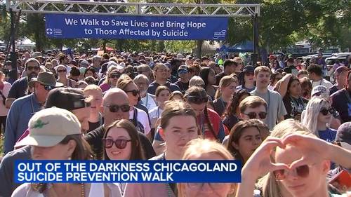 Out of the Darkness walk for suicide prevention steps off at Montrose Harbor in Chicago; families turn heartbreak into hope