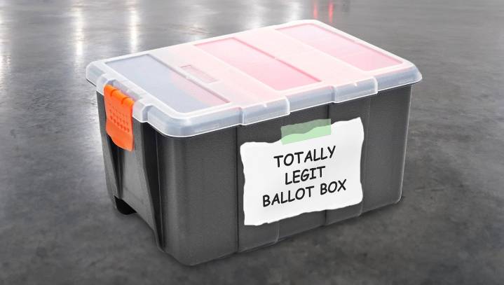 Plastic Container With 'Totally Legit Ballot Box' Label Found At Florida Polling Place