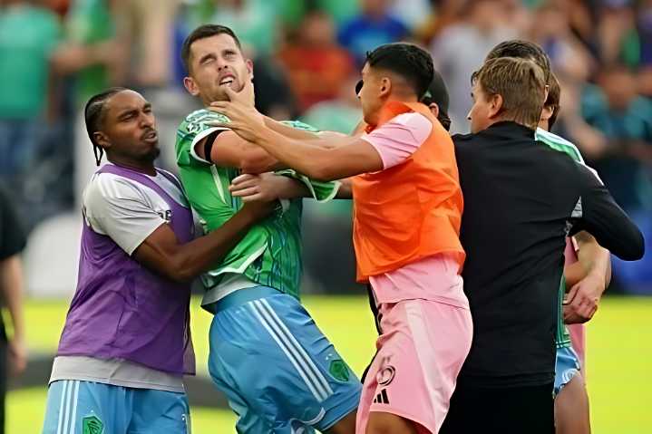Final con bronca la Leagues Cup entre Inter Miami y Seattle Sounders