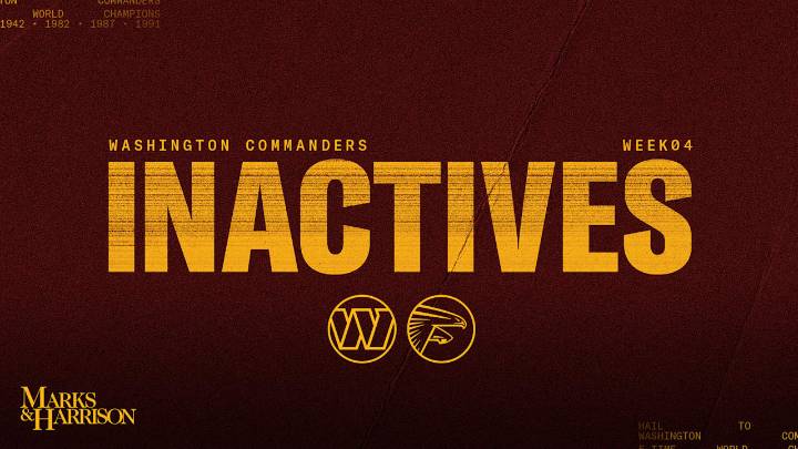 Commanders vs. Falcons Week 4 inactives