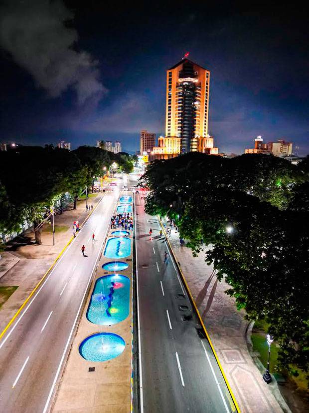 Reactivadas icónicas fuentes de la avenida Bolívar de Maracay
