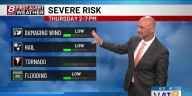Scattered storms Thursday and another rain chance early Saturday