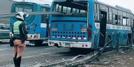 Así quedó el bus de ‘El Chino’ tras impactar contra una baranda en la Vía Evitamiento: la valla metálica lo atravesó y dejó dos muertos