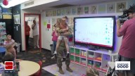 Coweta soldier surprises first grade daughter with his return after 10