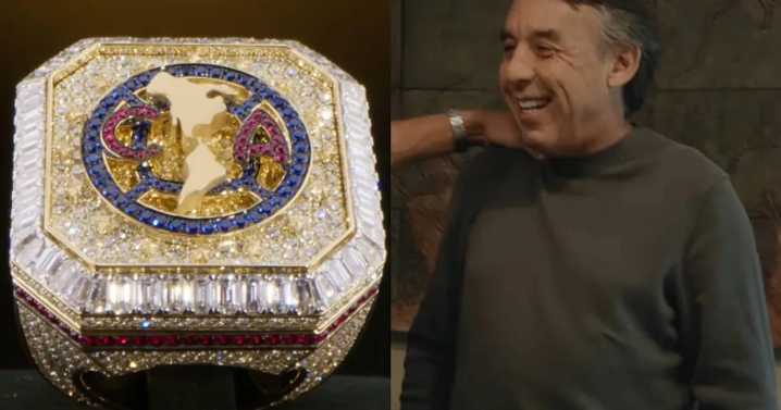 Anillo del tricampeonato del Club América lo recibe Emilio Azcárraga Jean