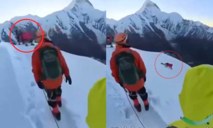 VIDEO: Alpinista cayó al vacío tras soltarse para una selfie en China, la grabación generó conmoción en redes