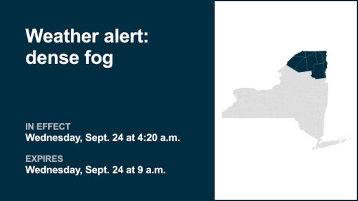 NY weather: Weather alert for dense fog in New York until Wednesday morning