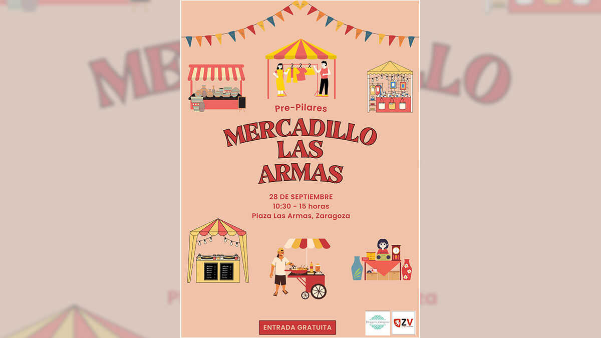 Zaragoza calienta motores para las Fiestas del Pilar con un mercadillo en la plaza de Las Armas