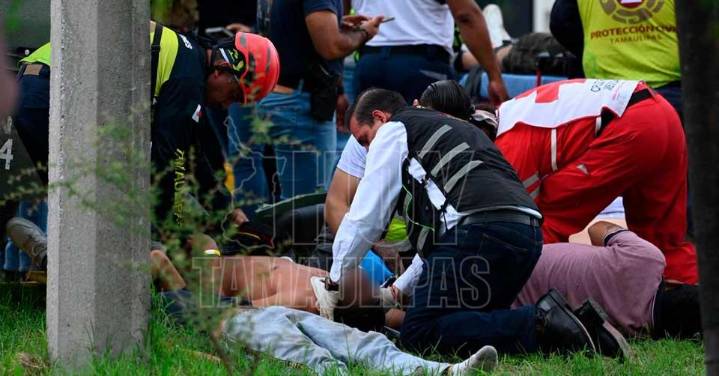 Choque entre camión blindado, camioneta y moto deja 16 heridos en Ciudad Victoria