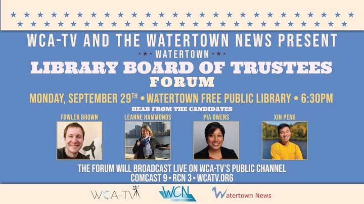 Watertown Library Trustee Candidates to Appear at Live Forum