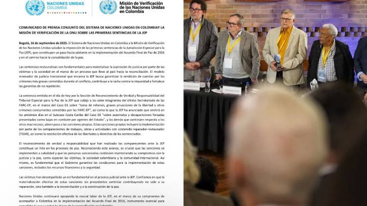ONU se refirió al primer fallo de la JEP contra exintegrantes de las Farc y advirtió sobre las sanciones