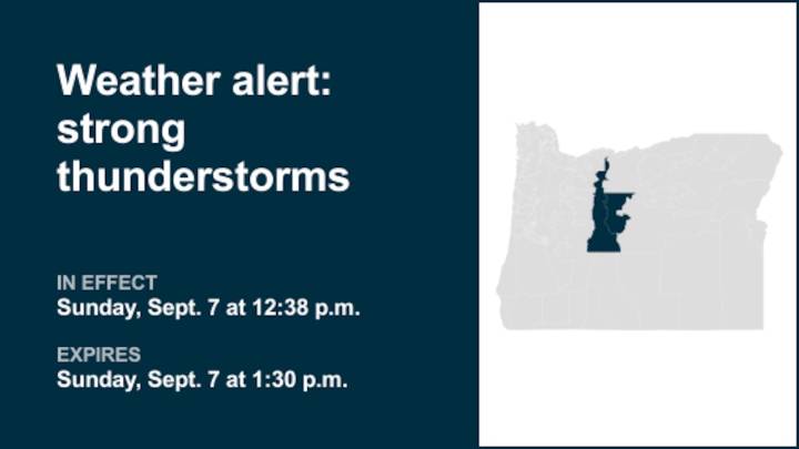 Marble-sized hail forecast with thunderstorms to hit East Slopes of the Oregon Cascades and Central Oregon Sunday