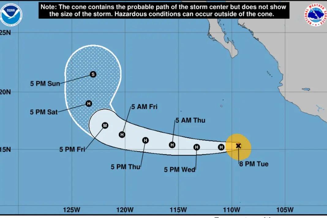 Huracán Narda se mantiene como categoría 2 al sur de Baja California Sur