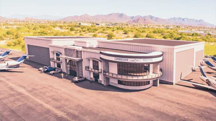 Cunningham Aviation and Primak Construction break ground on Falcon Field FBO facility
