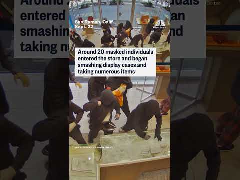 Surveillance video shows a smash-and-grab robbery at a California jewelry store