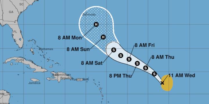 Tropical Storm Gabrielle forms, expected to become hurricane over open waters