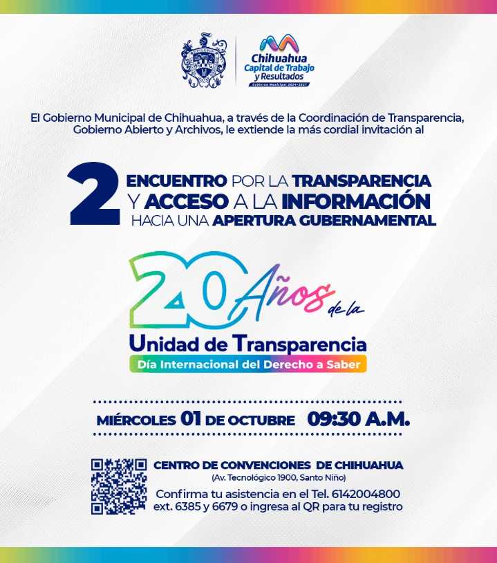 Invita Municipio a Segundo Encuentro por la Transparencia y Acceso a la Información