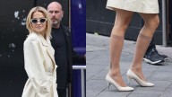 Rita Ora Accents Her Trench Coat With Kitten Heels in London