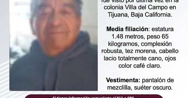 Se busca a Federico Olivares Moreno de 67 años