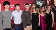 Mark Wahlberg Gets Support from Wife Rhea Durham & All Four Kids at ‘Play Dirty’ Premiere | Keegan-Michael Key, Mark Wahlberg, Nat Wolff, Pregnant Celebrities, Rhea Durham, Rosa Salazar, shane black, 