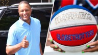 Craig Melvin helps the Harlem Globetrotters break a world record
