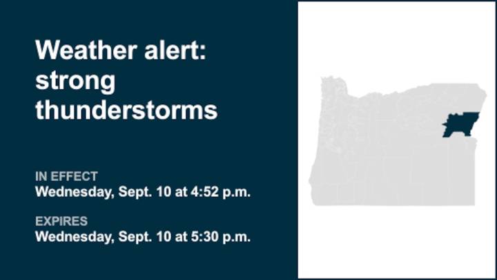Be ready for penny-sized hail with thunderstorms in Baker County Wednesday – gusts could peak at 50 mph