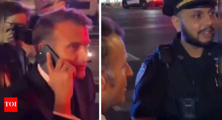 'I am waiting on street': French president Macron calls Trump after NYC police stop him