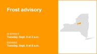 NY weather: Frost advisory affecting Oneida County Tuesday