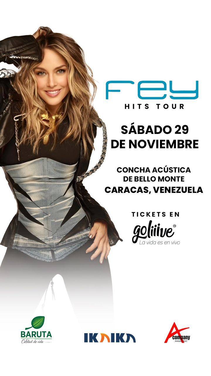 Fey regresa a Venezuela: Se presentará el 29Nov en la Concha Acústica de Bello Monte