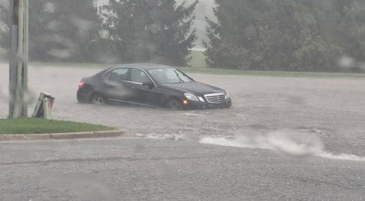 Isolated downpours flood roads in Grand Rapids area