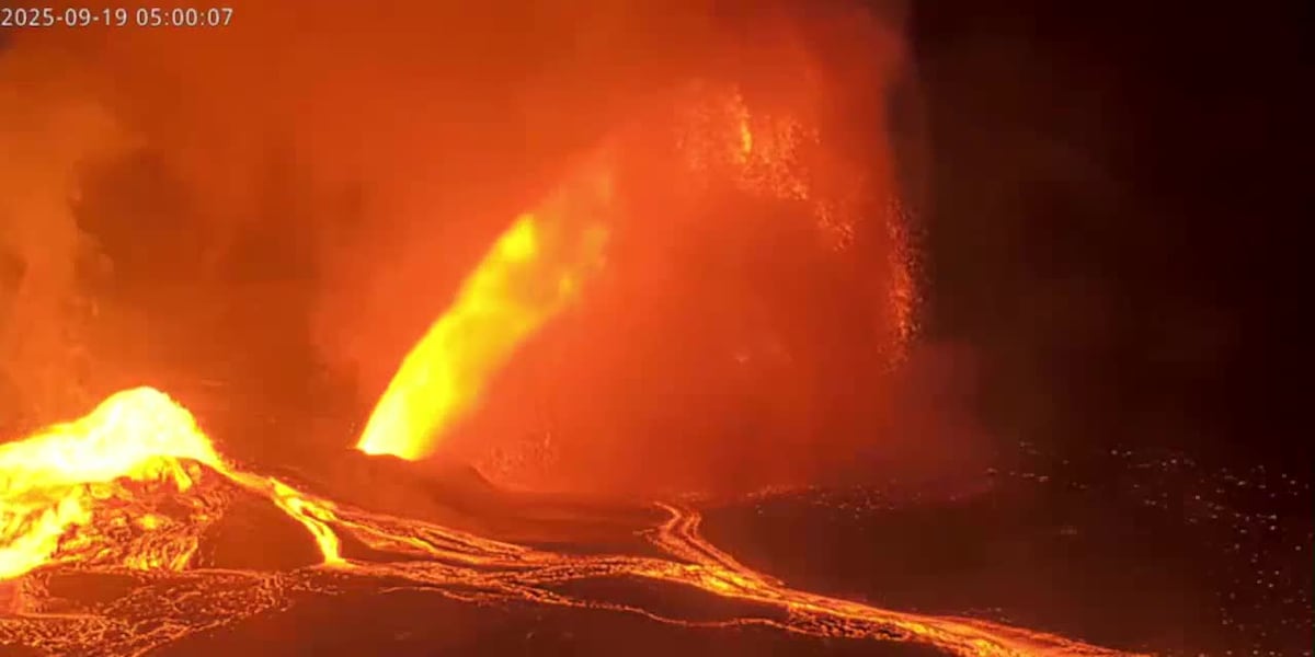 Episode 33 of Halemaumau eruption underway, fountains reaching over 500ft