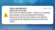 Alerta presidencial sonó en celulares por simulacro nacional