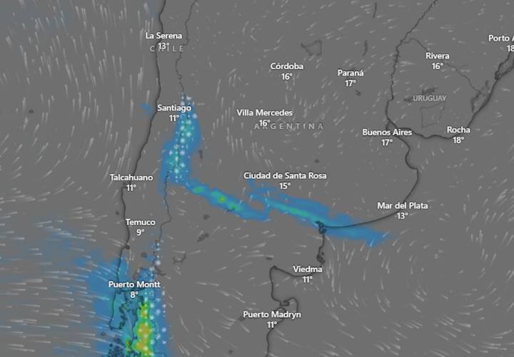 Con posibilidad de granizo. Hay alerta amarilla por tormentas fuertes para este lunes