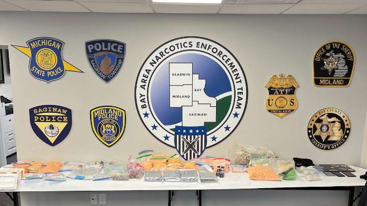 Police seize 18 kilos of meth, ecstasy, psychedelic mushrooms valued at $750K from Bay City house