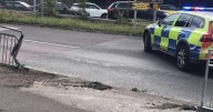Live updates as A50 shut after 'car ploughs into sign' 