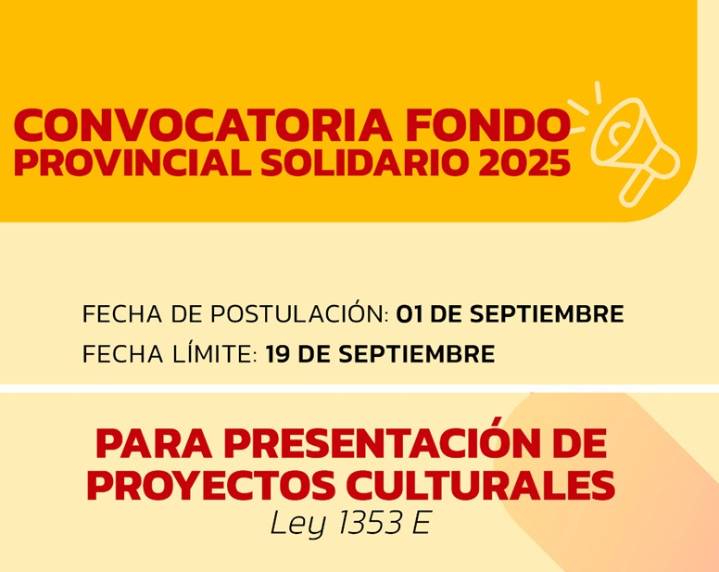 RESISTENCIA: Convocan A Presentar Proyectos Culturales Al Fondo Solidario: Se Financiarán Hasta 3 Millones De Pesos