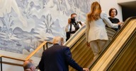 UN denies sabotage after escalator malfunctions when Trump steps on