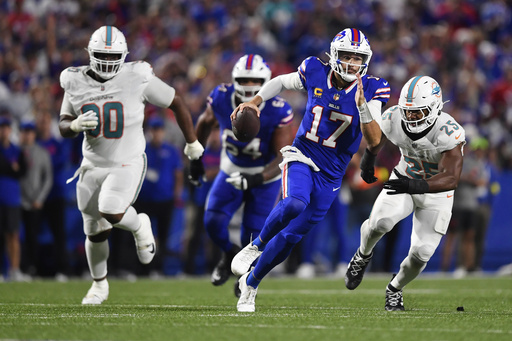 Tres pases de TD de Allen e intercepción de Bernard aseguran triunfo de Bills 31