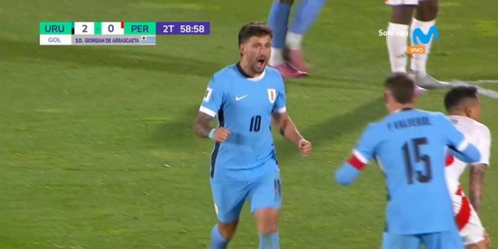 Golazo de Giorgian De Arrascaeta con fulminante remate en Perú vs Uruguay por Eliminatorias 2026