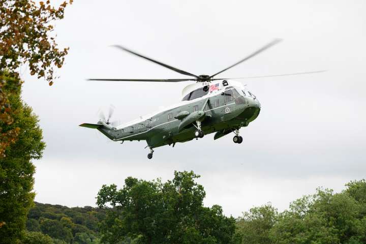 Trump's Marine One makes emergency landing in England