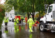 Heavy rain and blocked pipe lead to flooded out Barrington road