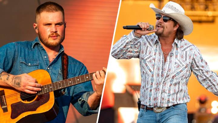 Country star Zach Bryan climbs over fence during heated argument with Gavin Adcock
