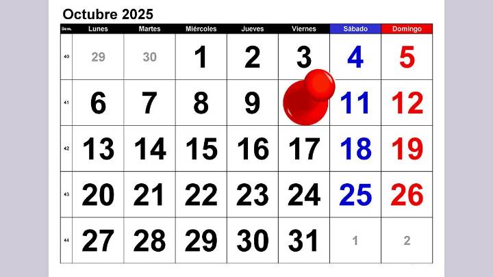 Feriados de octubre 2025: este es el único fin de semana largo del mes