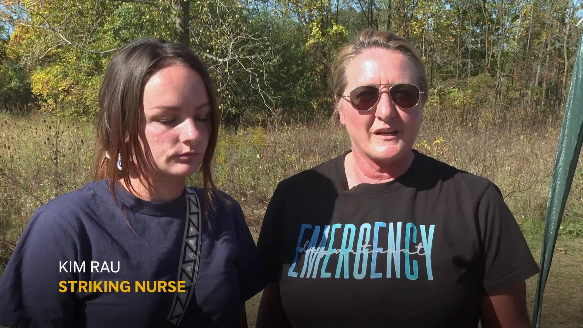 Striking nurses left a picket line to help those injured in Michigan church shooting