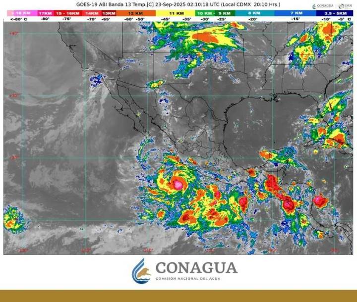 Narda mantendrá lluvias de muy fuertes a intensas en regiones