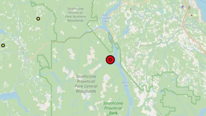 Wildfire discovered in Strathcona Provincial Park Friday