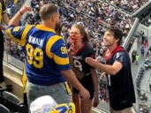 Woman bloodied during brawl in stands at Texans