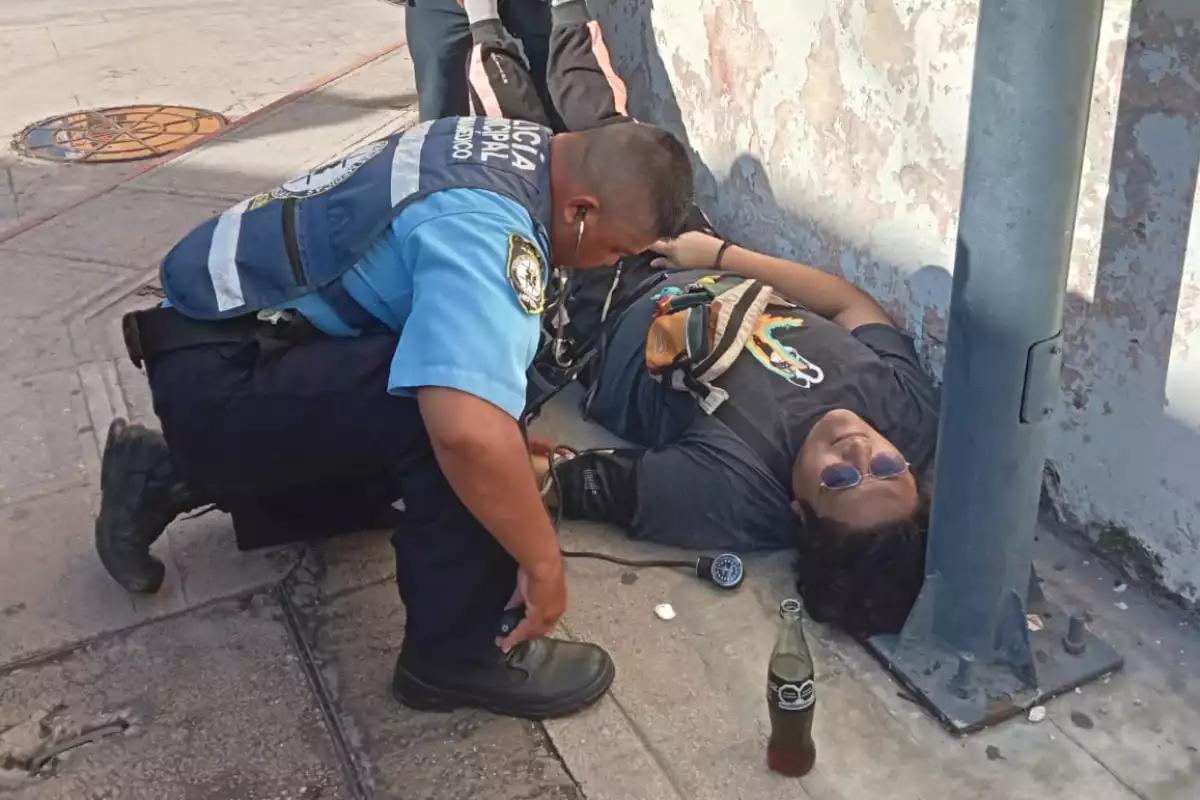 Hombre se desmaya en pleno centro de Mérida luego de haber donado sangre