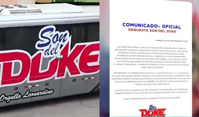 Orquesta Son del Duke cancela presentaciones tras ataque a balazos contra bus en SMP